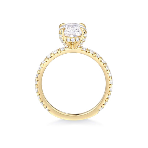 Accent Stones With Hidden Halo Engagement Rings