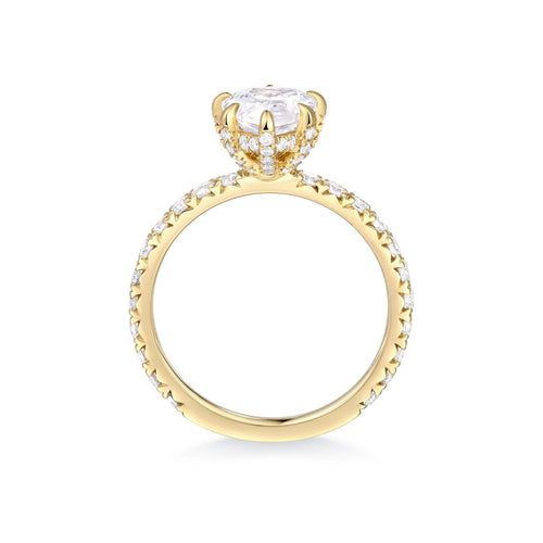 Accent Stones With Hidden Halo Engagement Rings