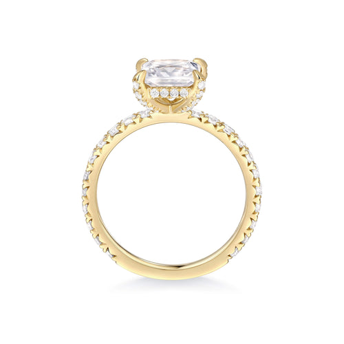 Accent Stones With Hidden Halo Engagement Rings