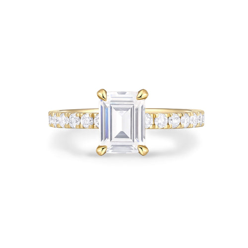 Accent Stones With Hidden Halo Engagement Rings