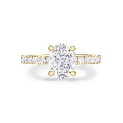 Accent Stones With Hidden Halo Engagement Rings