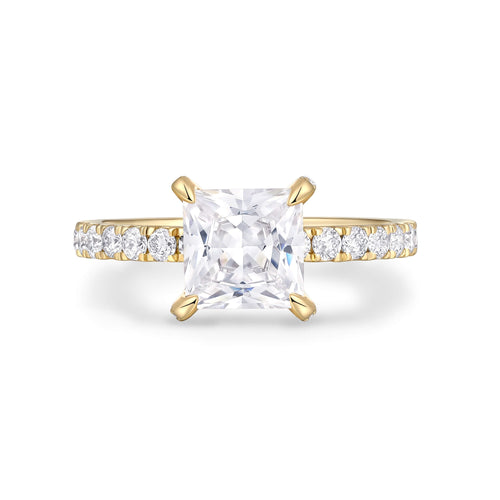 Accent Stones With Hidden Halo Engagement Rings