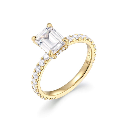 Accent Stones With Hidden Halo Engagement Rings