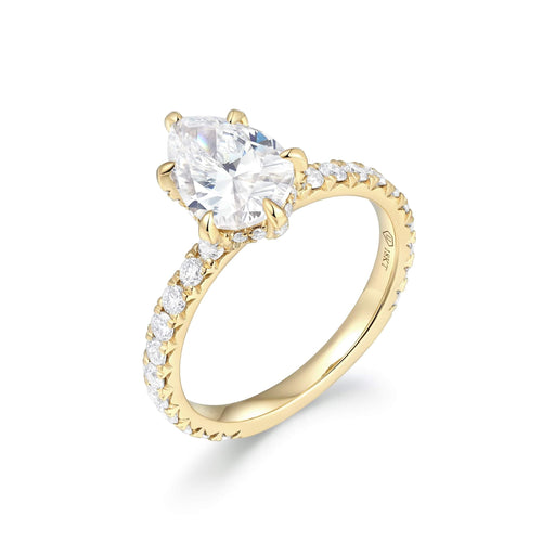 Accent Stones With Hidden Halo Engagement Rings