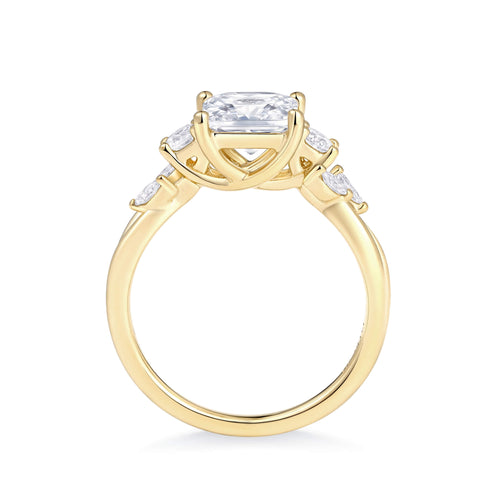 Floral Accent Solitaire Engagement Ring