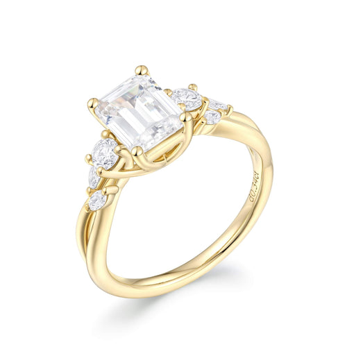 Floral Accent Solitaire Engagement Ring