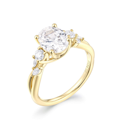 Floral Accent Solitaire Engagement Ring