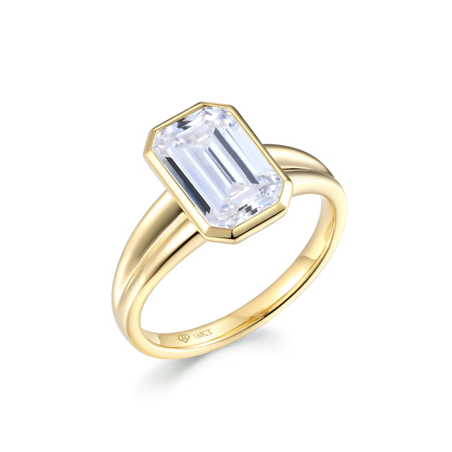 Sculpted Bezel Solitaire Engagement Ring