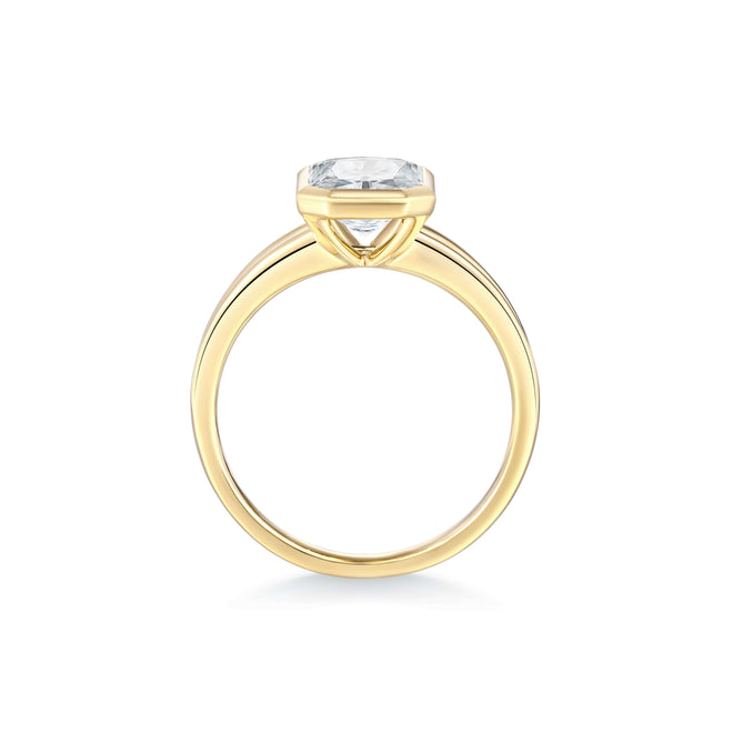Sculpted Bezel Solitaire Engagement Ring
