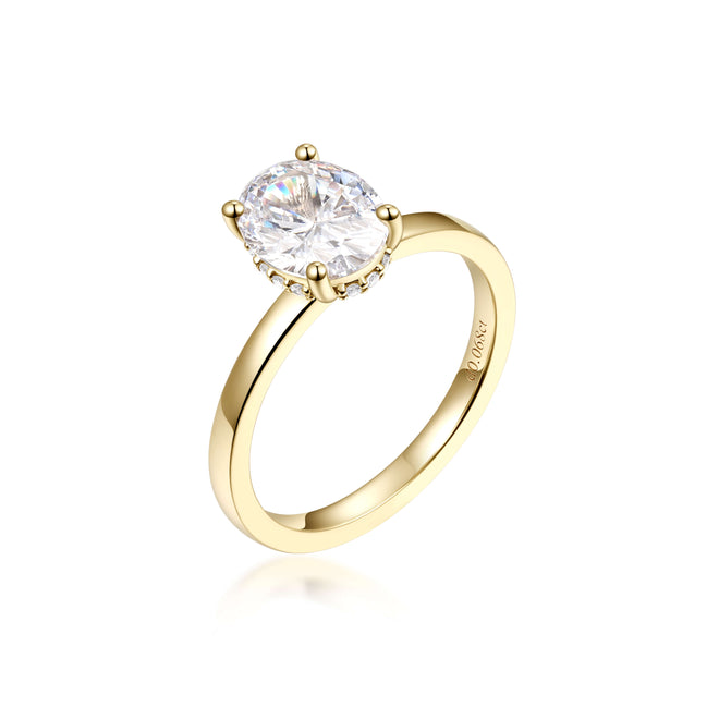 Hidden Halo Flat Band Engagement Ring