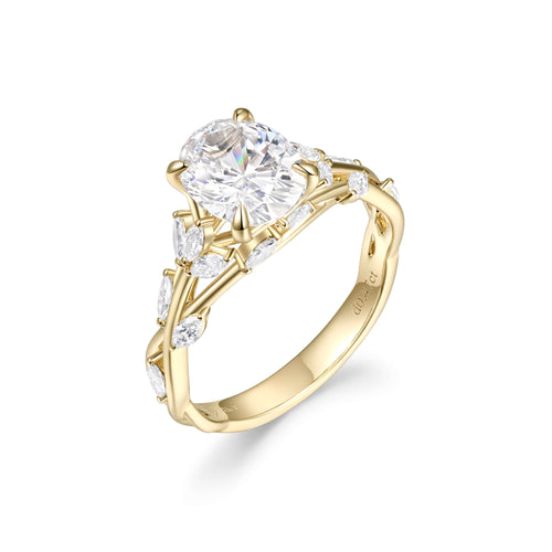 Ethereal Vine Solitaire Ring