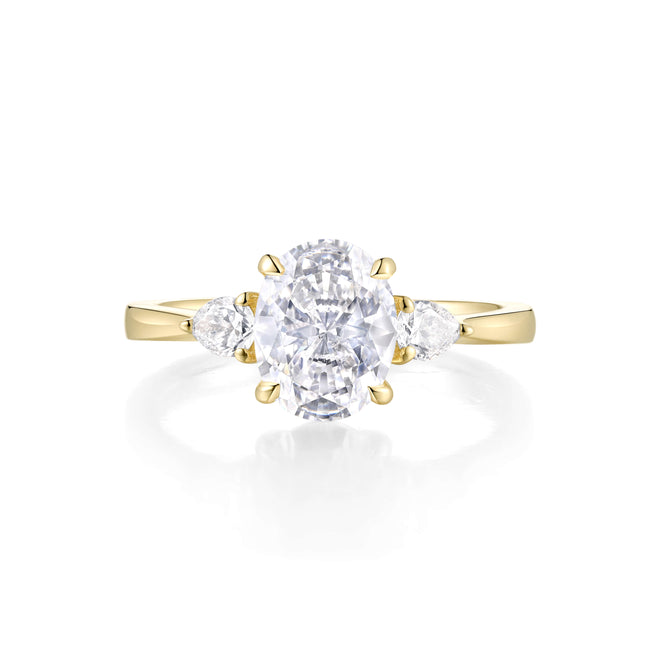 Three Stone Pear Engagement Ring