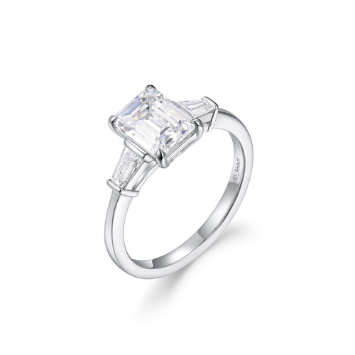 Emerald-Cut Tapered Baguette Engagement Ring