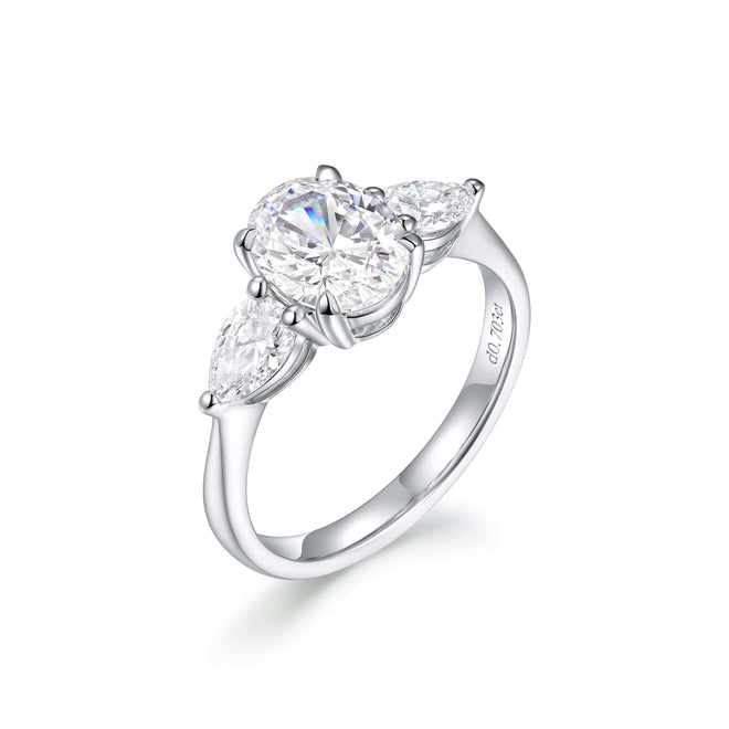 Trinity Pear Accent Engagement Ring