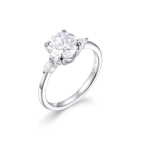 Radiant Trio Solitaire Ring