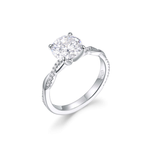 Twist Pavé Solitaire Ring