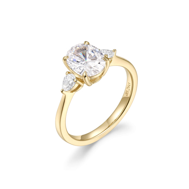 Three Stone Pear Engagement Ring