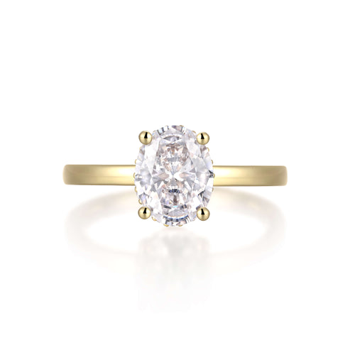 Hidden Halo Flat Band Engagement Ring