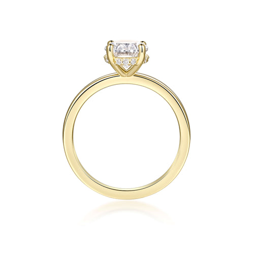 Hidden Halo Flat Band Engagement Ring