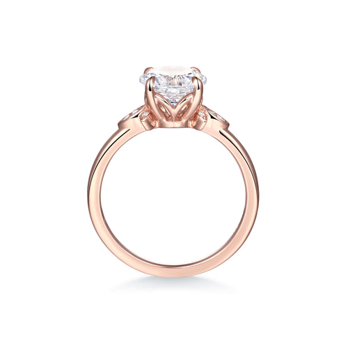 Floral Bloom Solitaire Engagement Ring