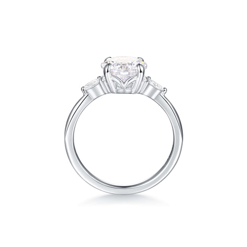 Radiant Trio Solitaire Ring