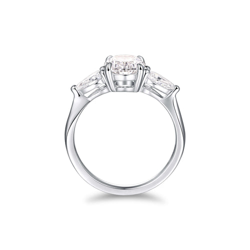 Trinity Pear Accent Engagement Ring