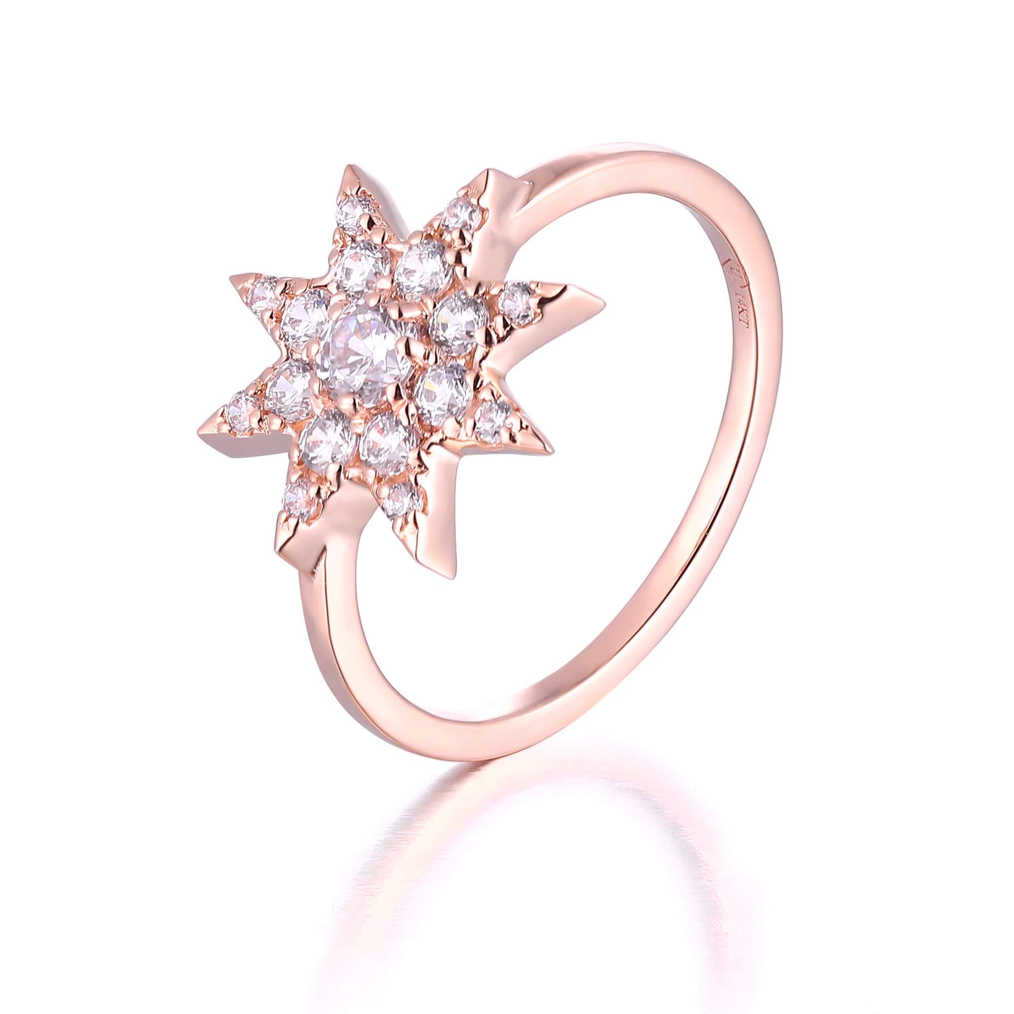 Rose gold starburst on sale ring