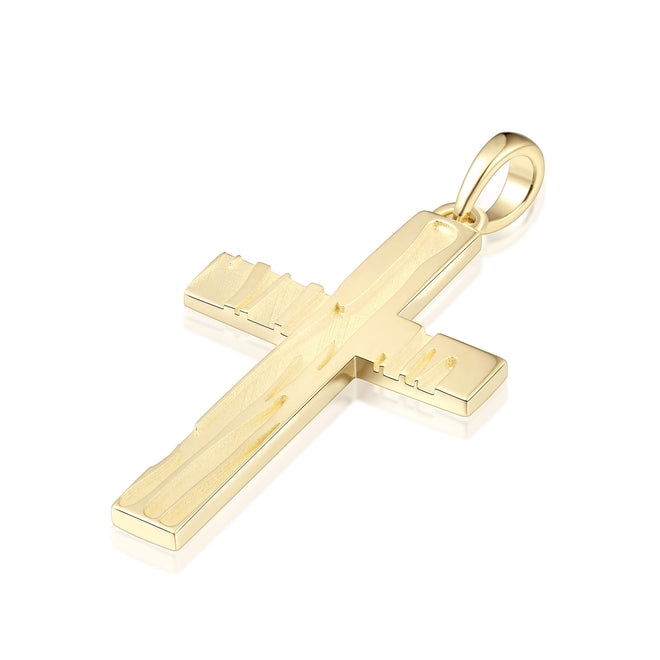 Wood Grain Cross Pendant