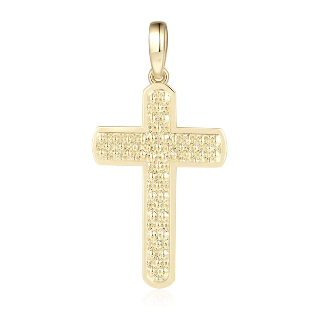 Diamond Cut Texture Cross Pendant