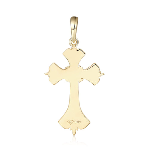 Baroque Fleur de Lis Cross Pendant