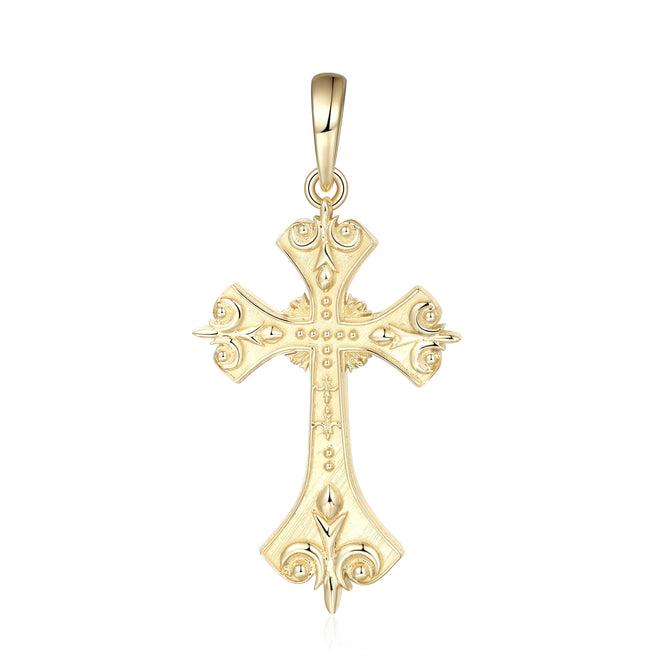 Baroque Fleur de Lis Cross Pendant