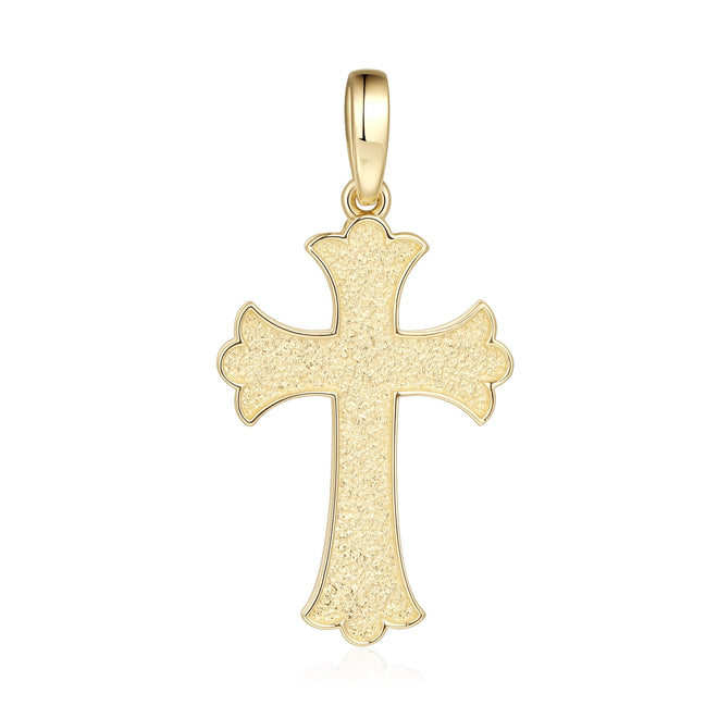 Budded Cross Sandblast Texture Pendant
