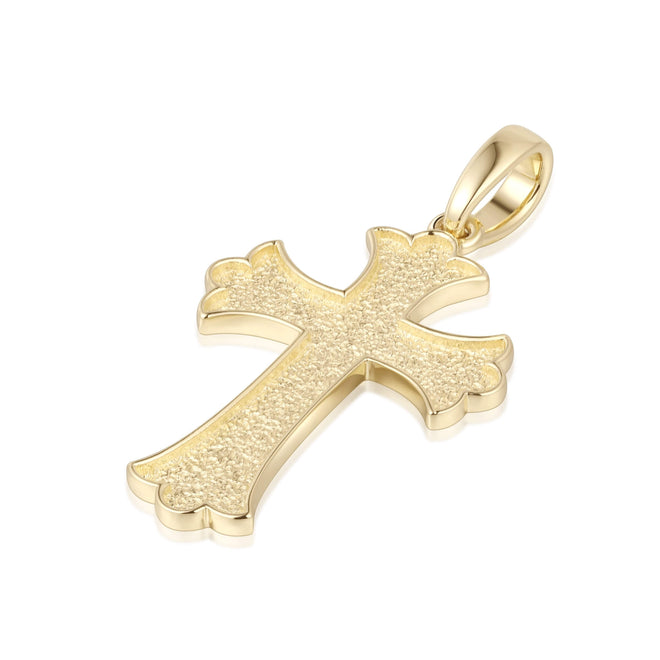 Budded Cross Sandblast Texture Pendant