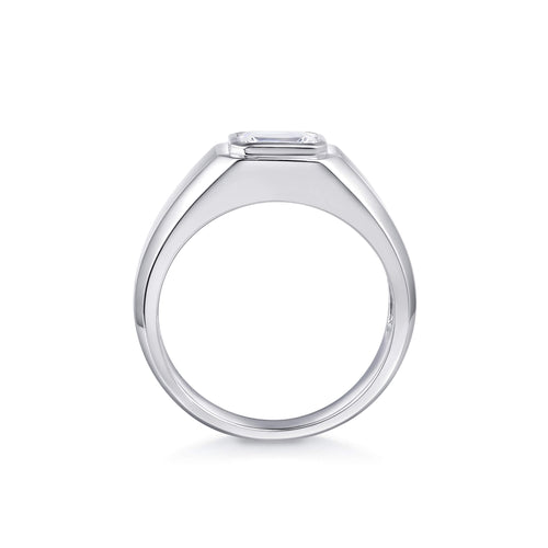 Emerald-Cut Bezel Solitaire Ring