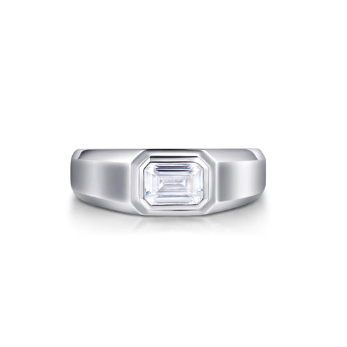 Emerald-Cut Bezel Solitaire Ring