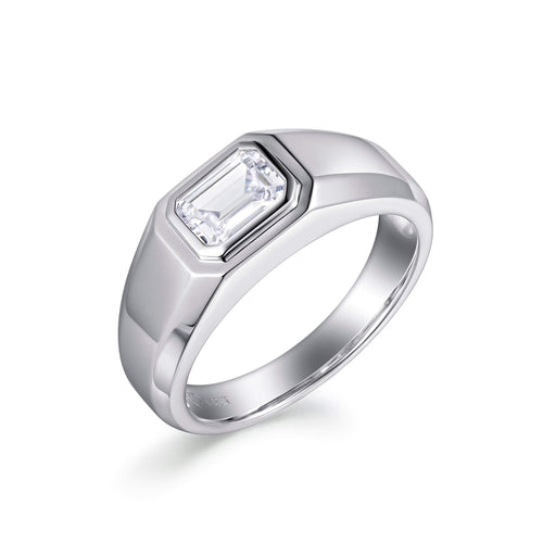 Emerald-Cut Bezel Solitaire Ring