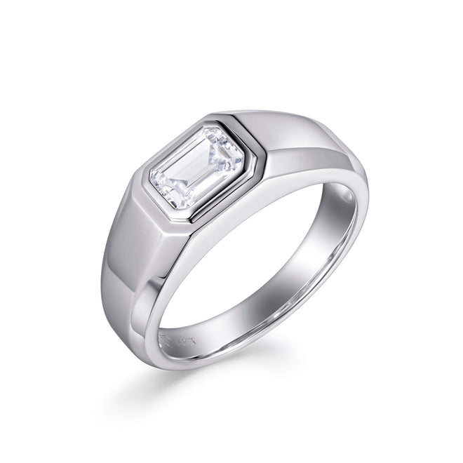 Emerald-Cut Bezel Solitaire Ring