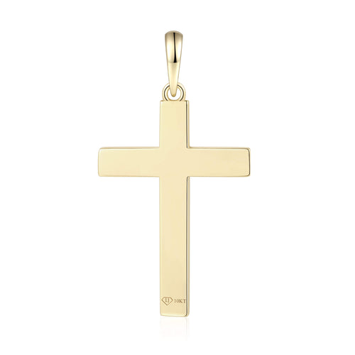 Triple-Groove Channel Cross Pendant