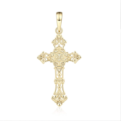 Ornate Baroque Filigree Cross Pendant