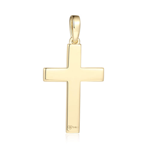 Recessed Groove Bordered Cross Pendant
