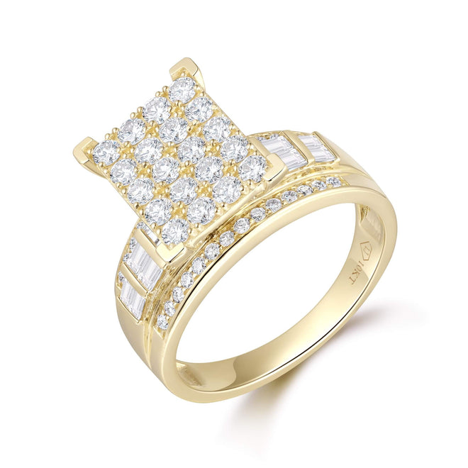 Anillo de racimo Princess Pave