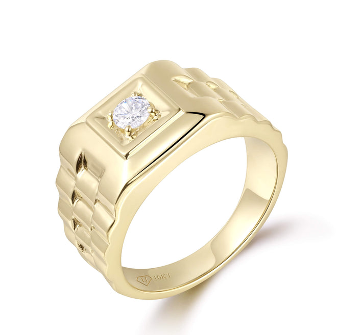 Anillo Solitario Eslabones de Reloj