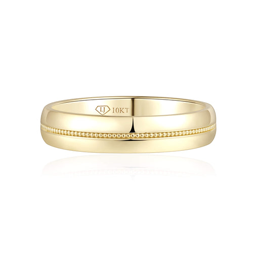 Domed Milgrain Wedding Band