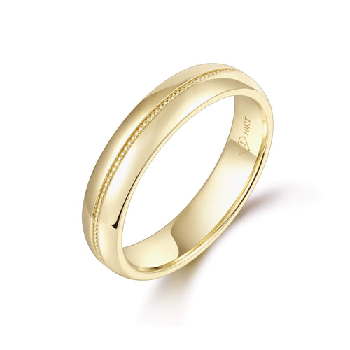 Domed Milgrain Wedding Band