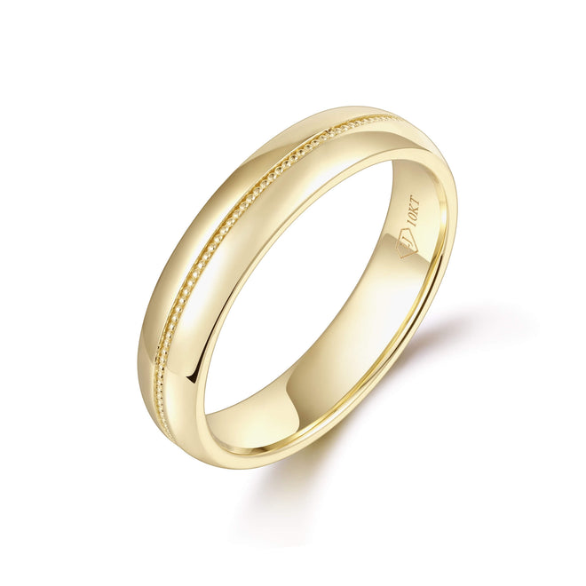 Domed Milgrain Wedding Band