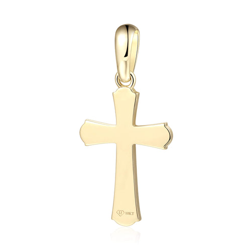 Flared-Tip Groove Cross Pendant