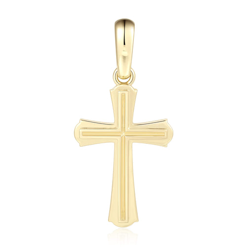 Flared-Tip Groove Cross Pendant