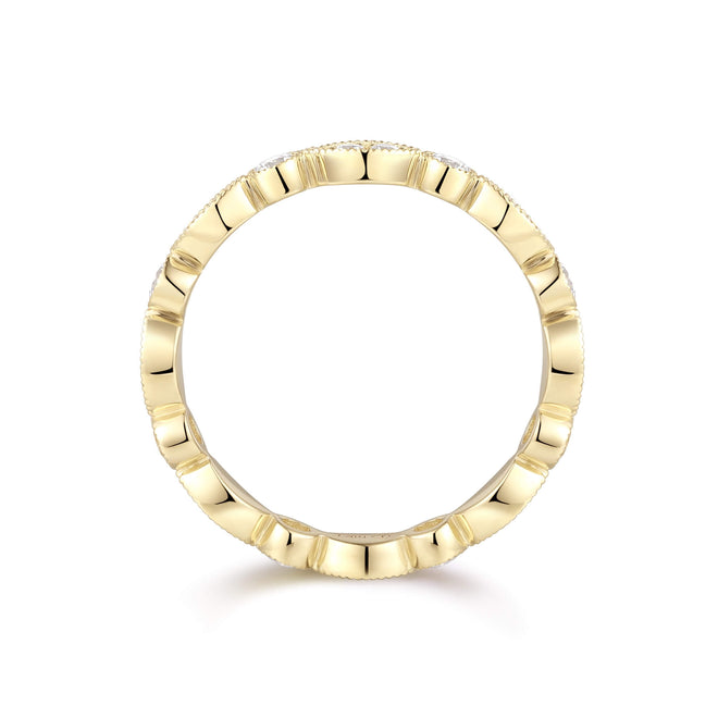 Alianza de Eternidad con Milgrain de Marquesa y Redonda