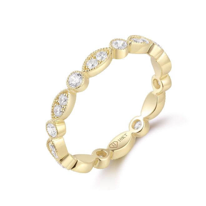 Alianza de Eternidad con Milgrain de Marquesa y Redonda