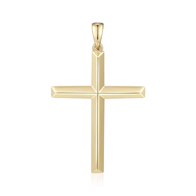 Colgante de cruz latina con borde biselado